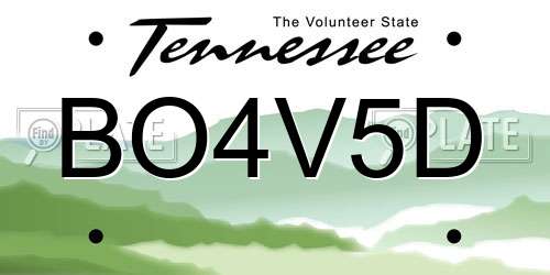BO4V5D Tennessee License Plate