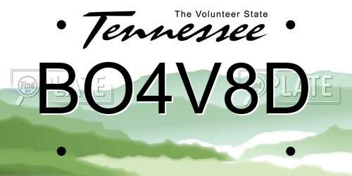 BO4V8D Tennessee License Plate