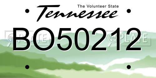 BO50212 Tennessee License Plate