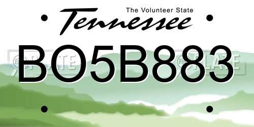 BO5B883 Tennessee License Plate