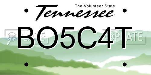 BO5C4T Tennessee License Plate