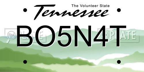 BO5N4T Tennessee License Plate