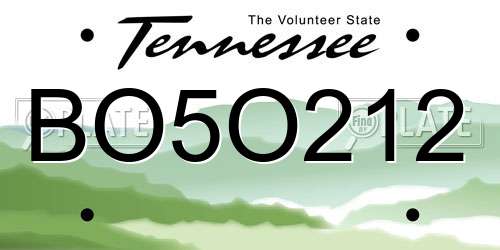 BO5O212 Tennessee License Plate
