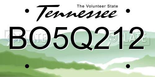 BO5Q212 Tennessee License Plate