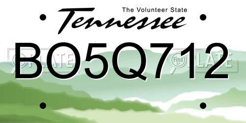 BO5Q712 Tennessee License Plate
