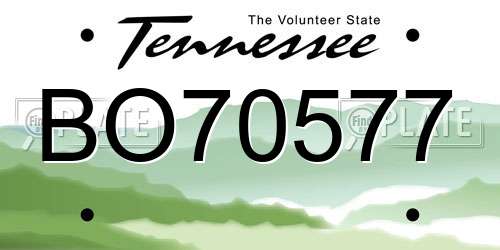 BO70577 Tennessee License Plate