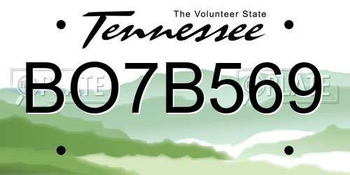 BO7B569 Tennessee License Plate
