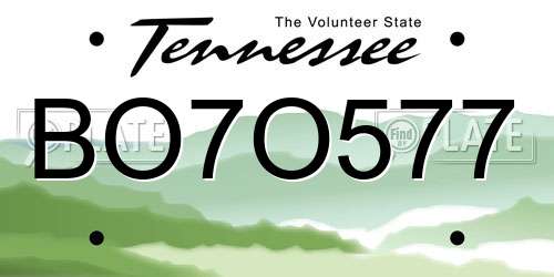BO7O577 Tennessee License Plate