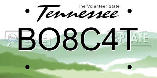 BO8C4T Tennessee License Plate