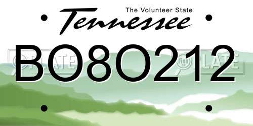 BO8O212 Tennessee License Plate