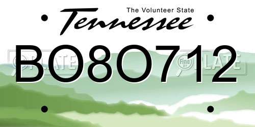 BO8O712 Tennessee License Plate