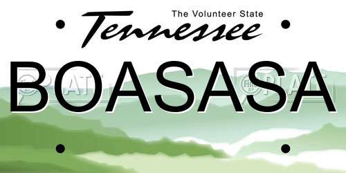 BOASASA Tennessee License Plate