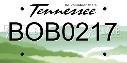 BOB0217 Tennessee License Plate