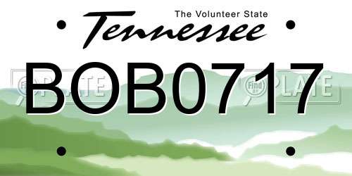 BOB0717 Tennessee License Plate