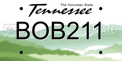 BOB211 Tennessee License Plate
