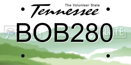 BOB280 Tennessee License Plate