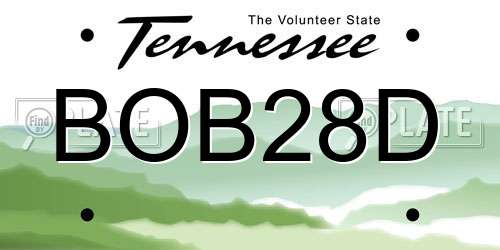 BOB28D Tennessee License Plate