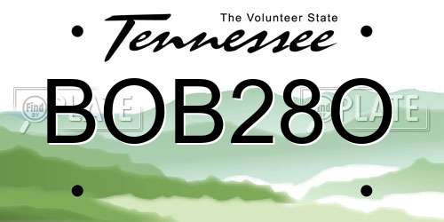 BOB28O Tennessee License Plate