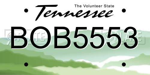 BOB5553 Tennessee License Plate