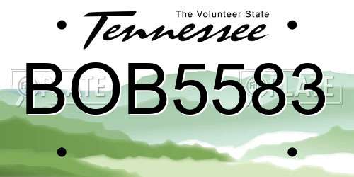 BOB5583 Tennessee License Plate