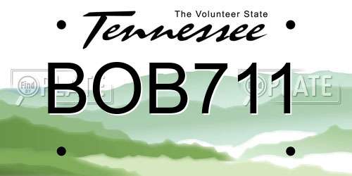 BOB711 Tennessee License Plate