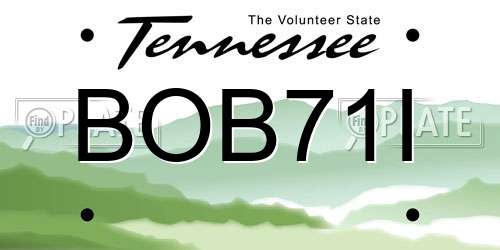 BOB71I Tennessee License Plate