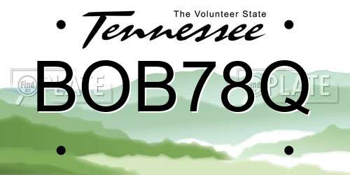 BOB78Q Tennessee License Plate
