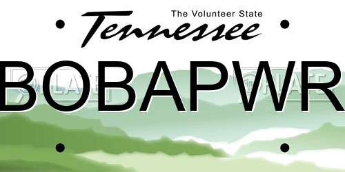 BOBAPWR Tennessee License Plate