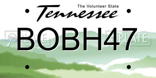 BOBH47 Tennessee License Plate