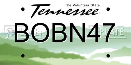 BOBN47 Tennessee License Plate