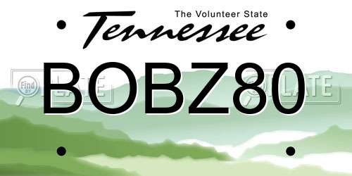 BOBZ80 Tennessee License Plate