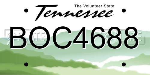 BOC4688 Tennessee License Plate
