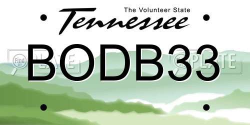 BODB33 Tennessee License Plate