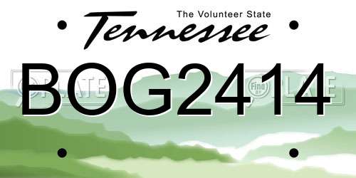 BOG2414 Tennessee License Plate