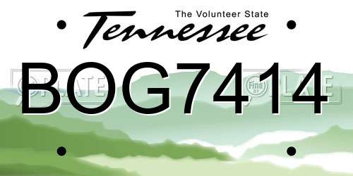 BOG7414 Tennessee License Plate