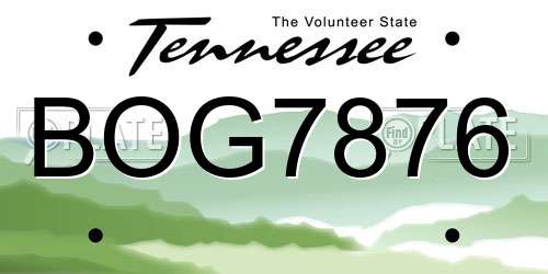 BOG7876 Tennessee License Plate