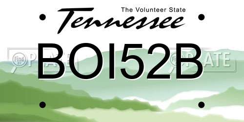 BOI52B Tennessee License Plate