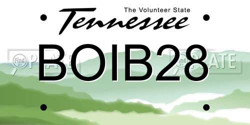 BOIB28 Tennessee License Plate