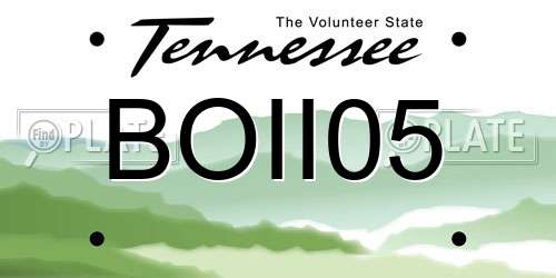 BOII05 Tennessee License Plate