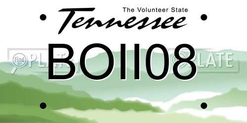 BOII08 Tennessee License Plate