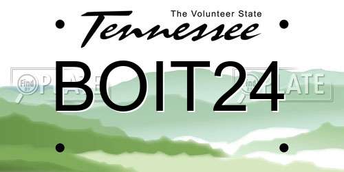 BOIT24 Tennessee License Plate
