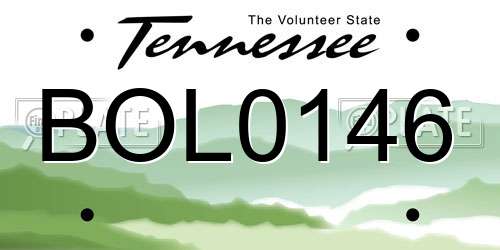 BOL0146 Tennessee License Plate