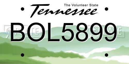 BOL5899 Tennessee License Plate