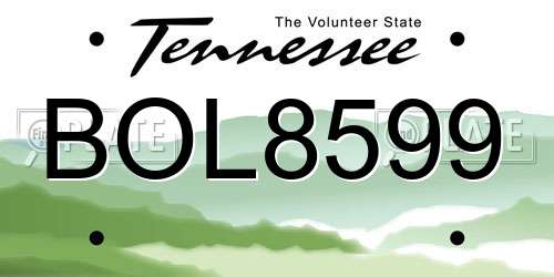 BOL8599 Tennessee License Plate