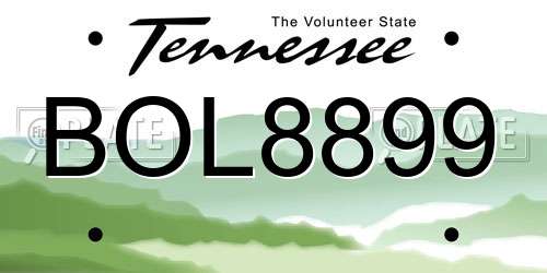 BOL8899 Tennessee License Plate