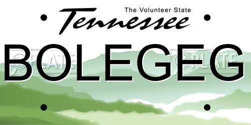BOLEGEG Tennessee License Plate