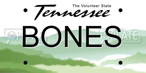 BONES Tennessee License Plate