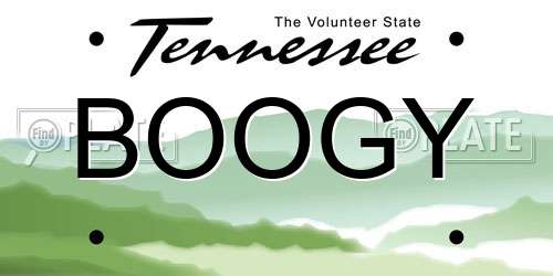 BOOGY Tennessee License Plate