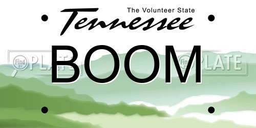 BOOM Tennessee License Plate