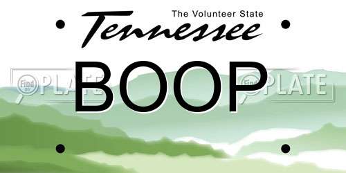 BOOP Tennessee License Plate